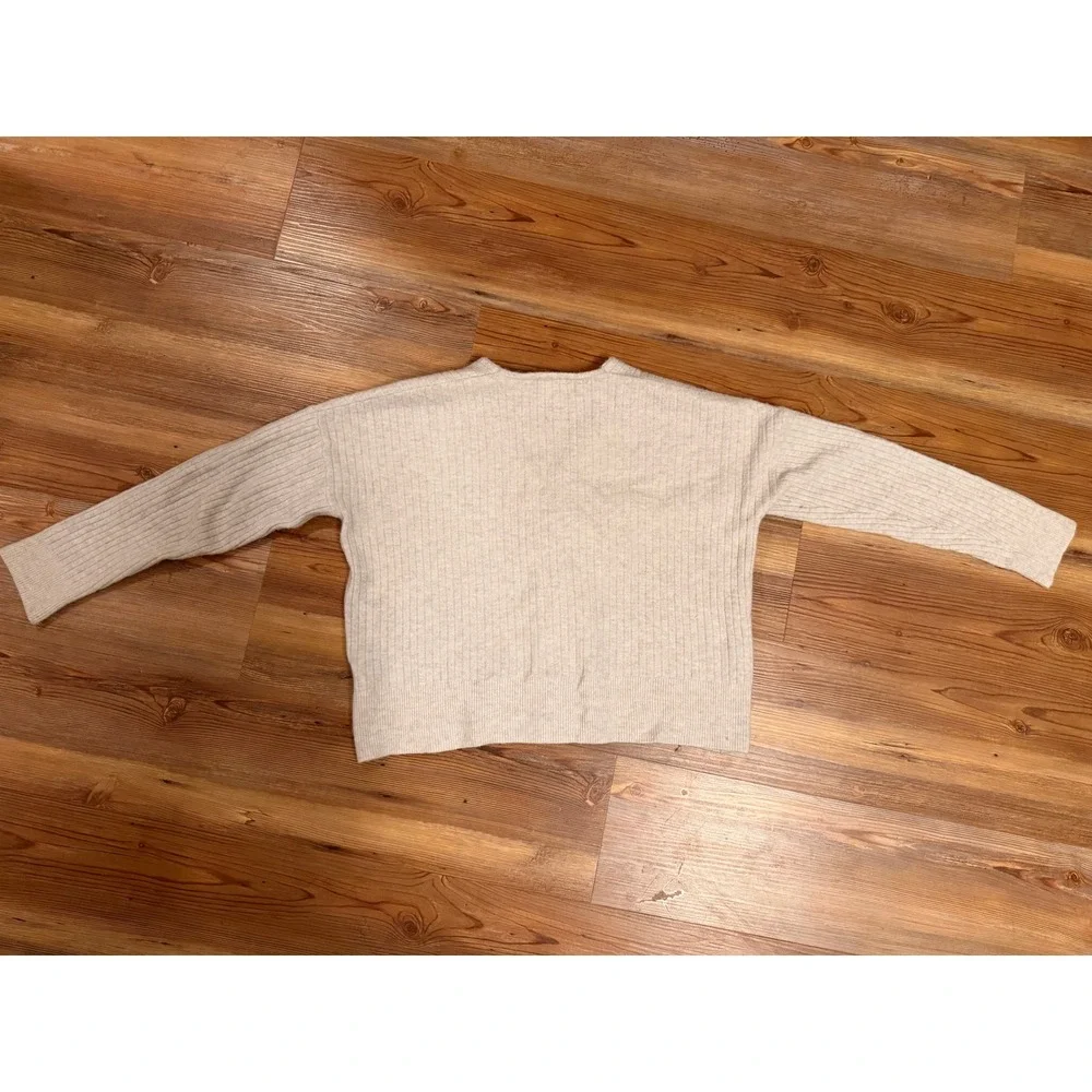 Madewell Ribbed Cardigan Sweater Gray Wool Blend‎ V-Neck XS